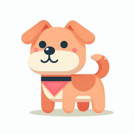 Cute cartoon dog. Vector illustration isolated on a white background.のイラスト素材