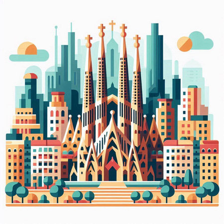 Vector illustration of St. Stephen's Cathedral in Vienna, Austria.のイラスト素材