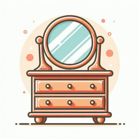 Furniture icon. Vector illustration in flat linear style on white background.のイラスト素材