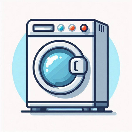 Washing machine icon in flat style. Washing machine vector illustration.のイラスト素材