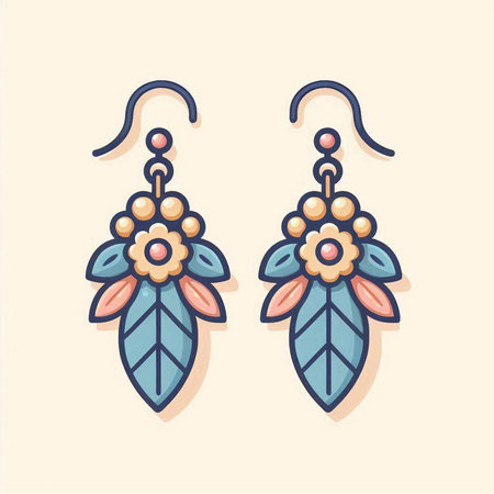 Jewelry earrings. Vector illustration in trendy flat style.のイラスト素材