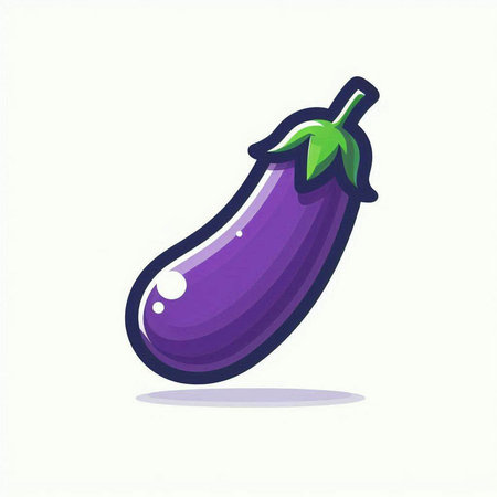Eggplant icon isolated on white background. Vector illustration. Eps 10.のイラスト素材