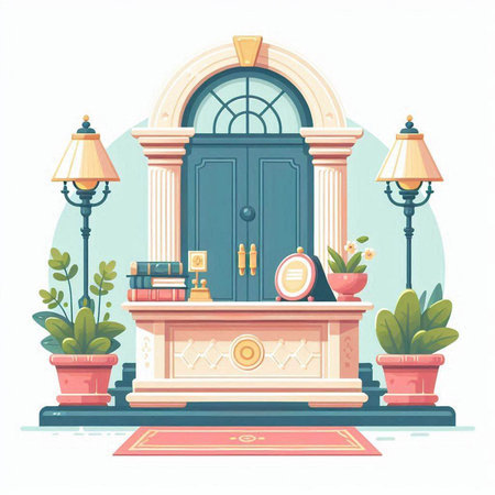 Interior of the house. Vector illustration in a flat style.のイラスト素材