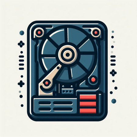 Hard disk drive icon in trendy linear style. Vector illustration isolated on white background.のイラスト素材