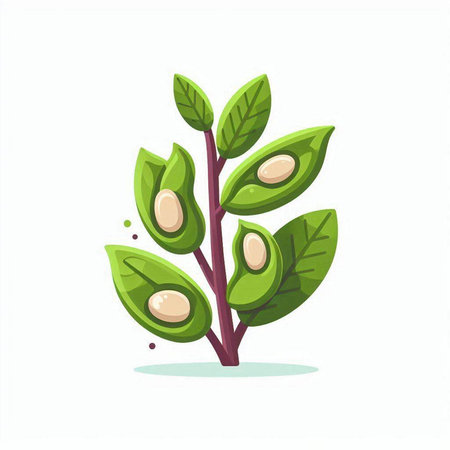 Illustration of soybean plant. Vector illustration of soybean plant.のイラスト素材