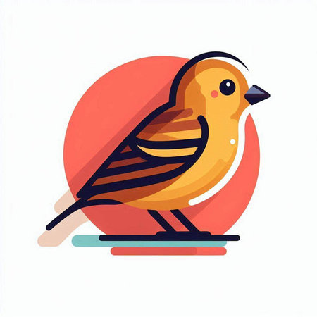 Bullfinch flat icon. Colorful vector illustration for web designのイラスト素材