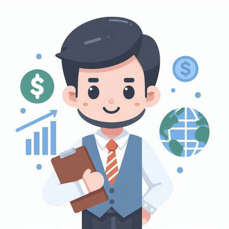Businessman with a briefcase and money. Flat style vector illustration.のイラスト素材