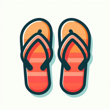 Flip flops icon, vector illustration. Flat design style.のイラスト素材