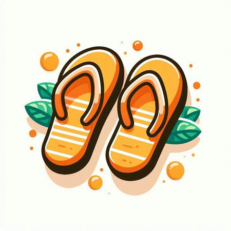 vector illustration of flip flops on a white background. summer iconのイラスト素材