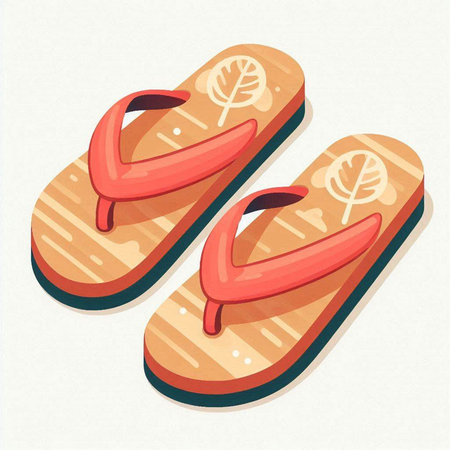 Flip flops isolated on a white background. Vector illustration.のイラスト素材