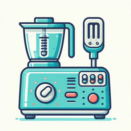 Kitchen appliances. Blender, mixer and blender. Vector illustration.のイラスト素材