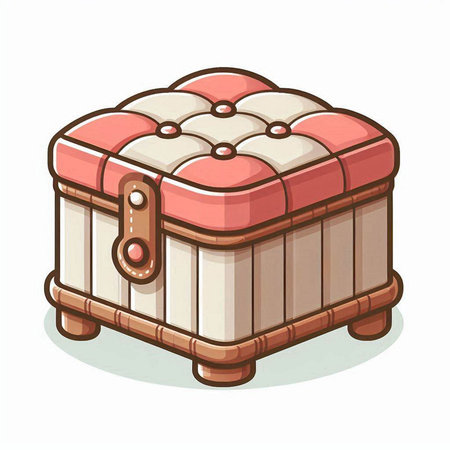 Illustration of a chest on a white background. Cartoon style.のイラスト素材