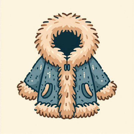 Vector illustration of a fur coat. Hand-drawn illustration of a fur coat.のイラスト素材