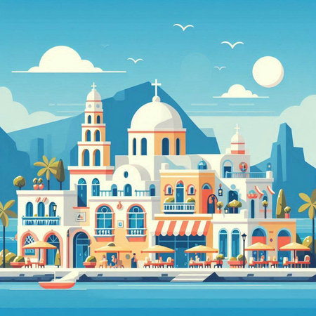 Vector illustration of Cancun, Mexico. Cancun is a popular travel destination.のイラスト素材