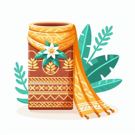 Boho style bag. Vector illustration in cartoon style. Isolated on white background.のイラスト素材