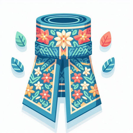 Illustration of a beautiful hand made matryoshka on a white backgroundのイラスト素材