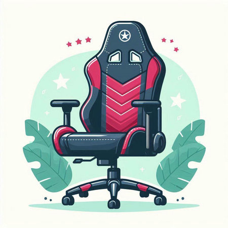 Office chair with armrest. Vector illustration in flat cartoon style.のイラスト素材