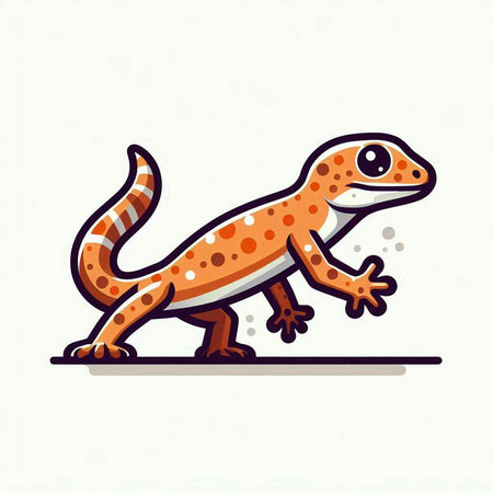 gecko on a white background, vector illustration, eps10のイラスト素材