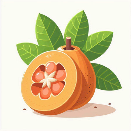 Santol fruit vector illustration. Cartoon style isolated on white background.のイラスト素材