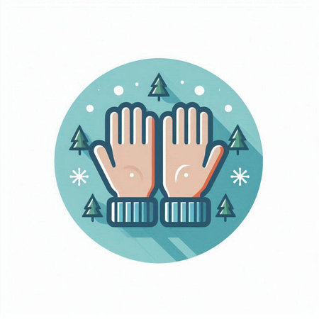 Winter gloves icon. Flat illustration of winter gloves icon for web designのイラスト素材