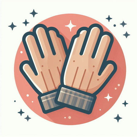 Pair of gloves in flat style. Vector illustration on white background.のイラスト素材