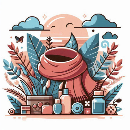 Spa and beauty concept. Vector illustration in flat cartoon style.のイラスト素材