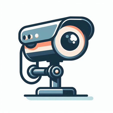 Video camera icon on white background. Vector illustration in flat style.のイラスト素材