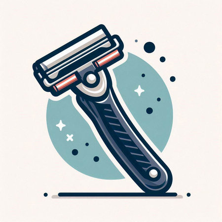 Shaving razor on white background. Vector illustration in cartoon style.のイラスト素材