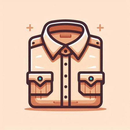 Illustration of a man's shirt. Vector illustration in a flat style.のイラスト素材