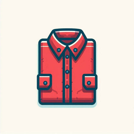 Illustration of a red shirt. Vector illustration of a shirt.のイラスト素材
