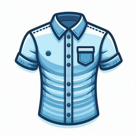 Illustration of a blue polo shirt isolated on a white backgroundのイラスト素材