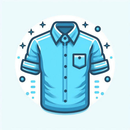 Shirt Icon. Vector Illustration in trendy flat style isolated on light blue background.のイラスト素材