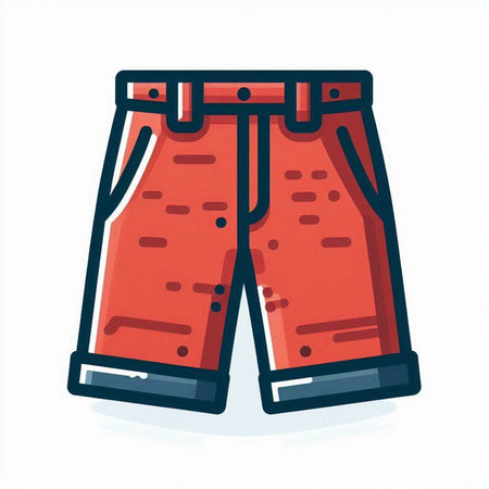 Shorts on white background. Vector illustration in doodle style.のイラスト素材