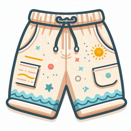 Swimming trunks. Vector illustration isolated on a white background.のイラスト素材