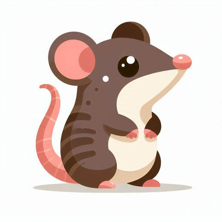 Cute cartoon rat isolated on white background. Vector illustration for your designのイラスト素材