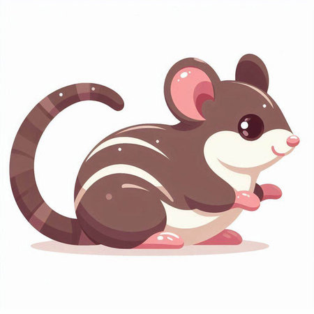 Cute cartoon mouse isolated on a white background. Vector illustration.のイラスト素材
