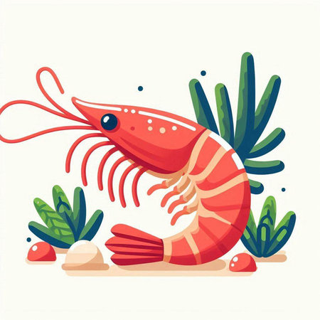 Lobster vector illustration. Cute sea animal. Marine life.のイラスト素材