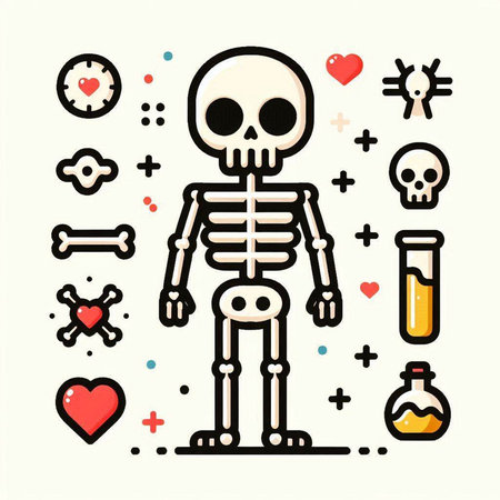 Skeleton icon set. Vector illustration. Isolated on white background.のイラスト素材