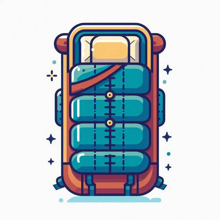 Suitcase for travel. Vector illustration in flat cartoon style.のイラスト素材