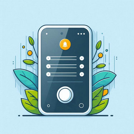 Smartphone with notifications on the screen. Vector illustration in flat styleのイラスト素材