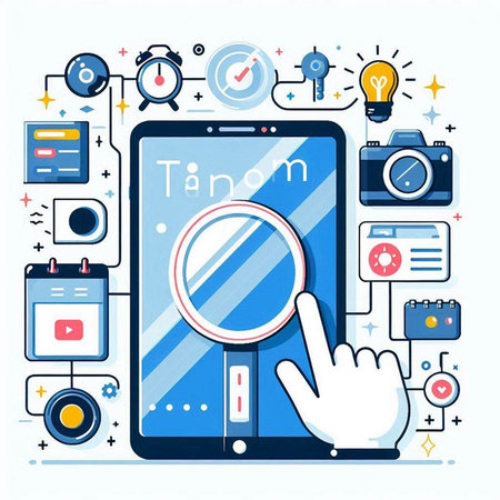 Modern flat design vector illustration concept of digital technology and internet of things.のイラスト素材