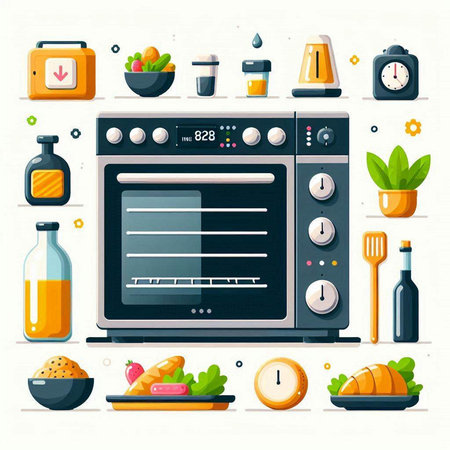 Kitchen equipment. Vector illustration in flat style. Cooking, cooking concept.のイラスト素材