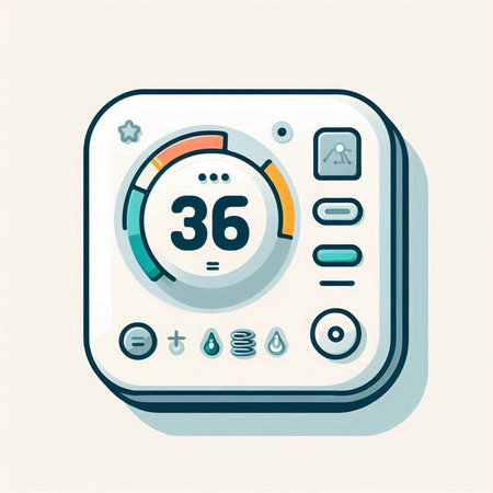 Vector illustration, flat design. Thermostat icon. Thermostat iconのイラスト素材