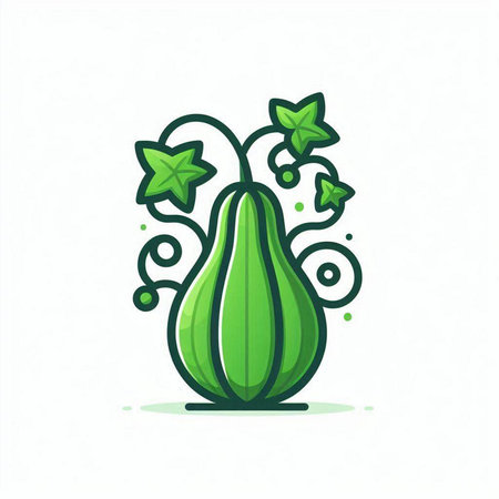 Cucumber icon. Vegetable vector illustration. Cucumis sativus.のイラスト素材