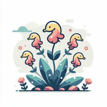 Flower vector illustration. Cute hand drawn doodle style.のイラスト素材
