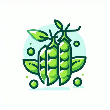 Peas icon. Editable stroke. Colorful vector illustration.のイラスト素材