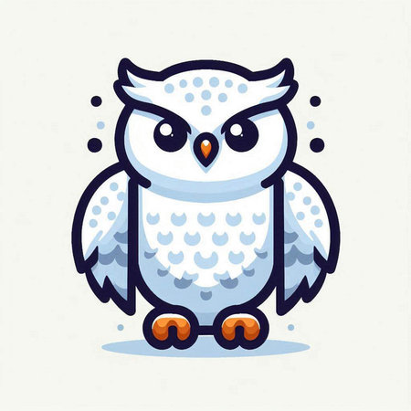 Cute Owl. Vector illustration. Isolated on white background.のイラスト素材