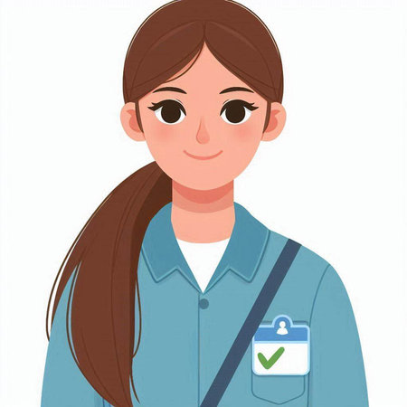 Vector illustration of a female doctor with a check mark in her handのイラスト素材