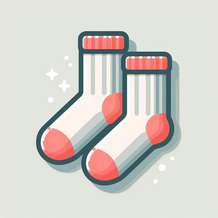 Socks flat icon. Vector illustration of a pair of socks.のイラスト素材