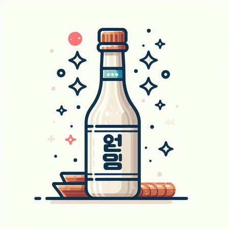 Sauce bottle with sausages. Hand drawn vector illustration.のイラスト素材